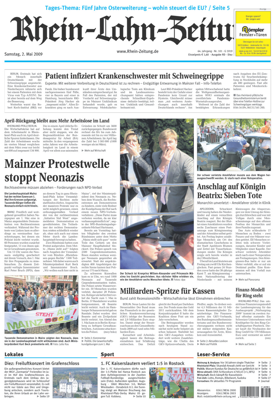 Rhein-Lahn-Zeitung Diez (Archiv) vom Samstag, 02.05.2009