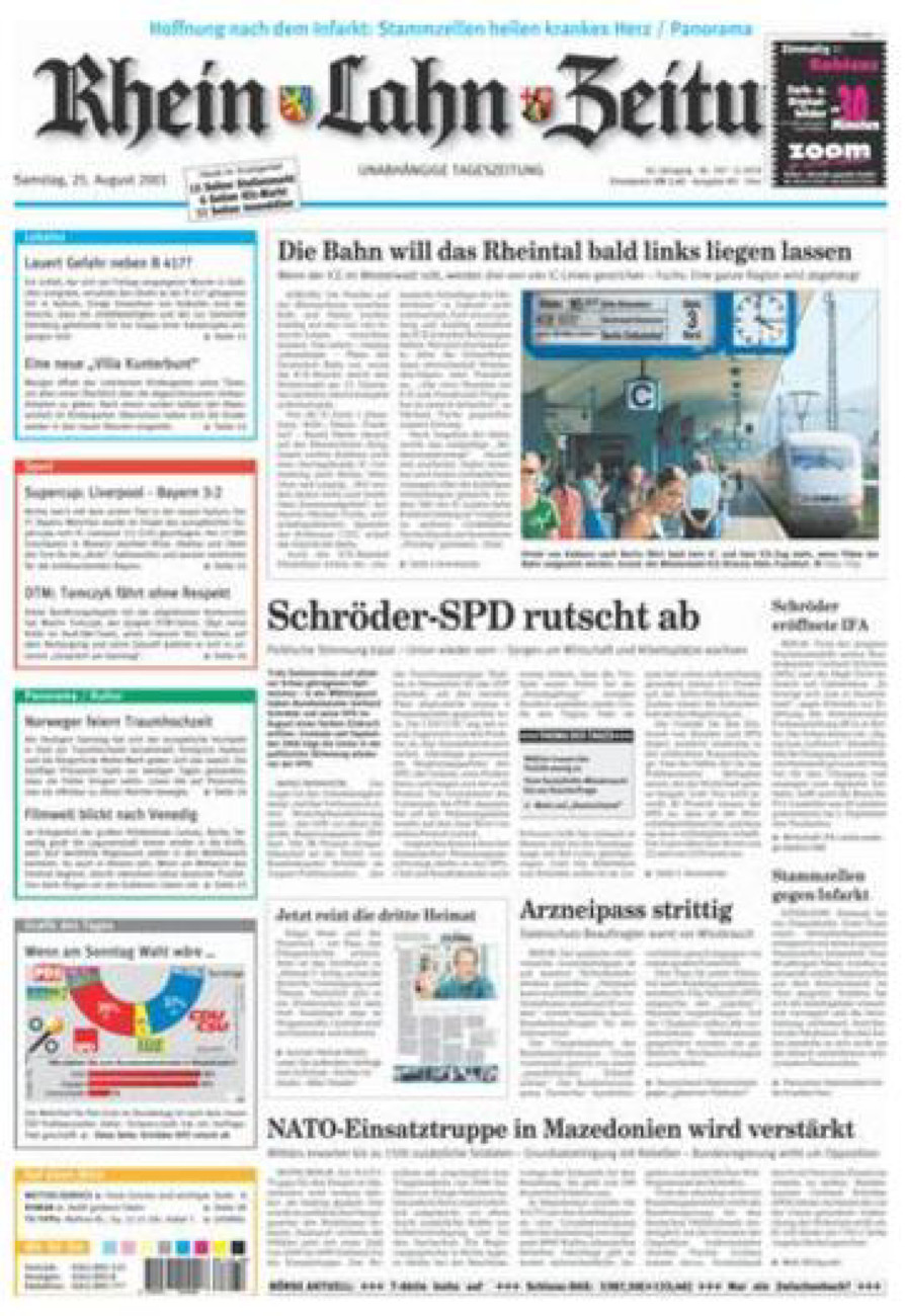 Rhein-Lahn-Zeitung Diez (Archiv) vom Samstag, 25.08.2001
