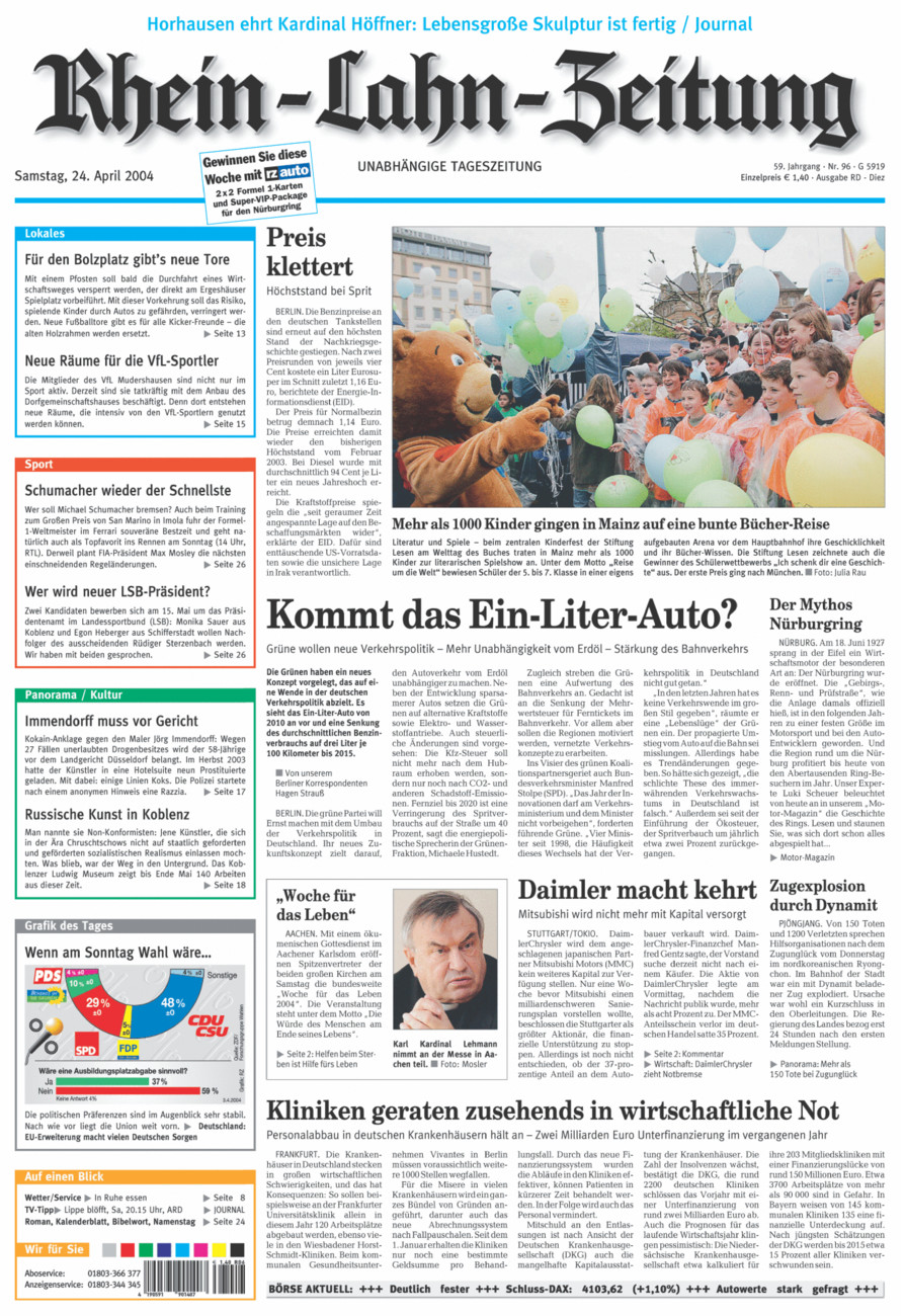 Rhein-Lahn-Zeitung Diez (Archiv) vom Samstag, 24.04.2004