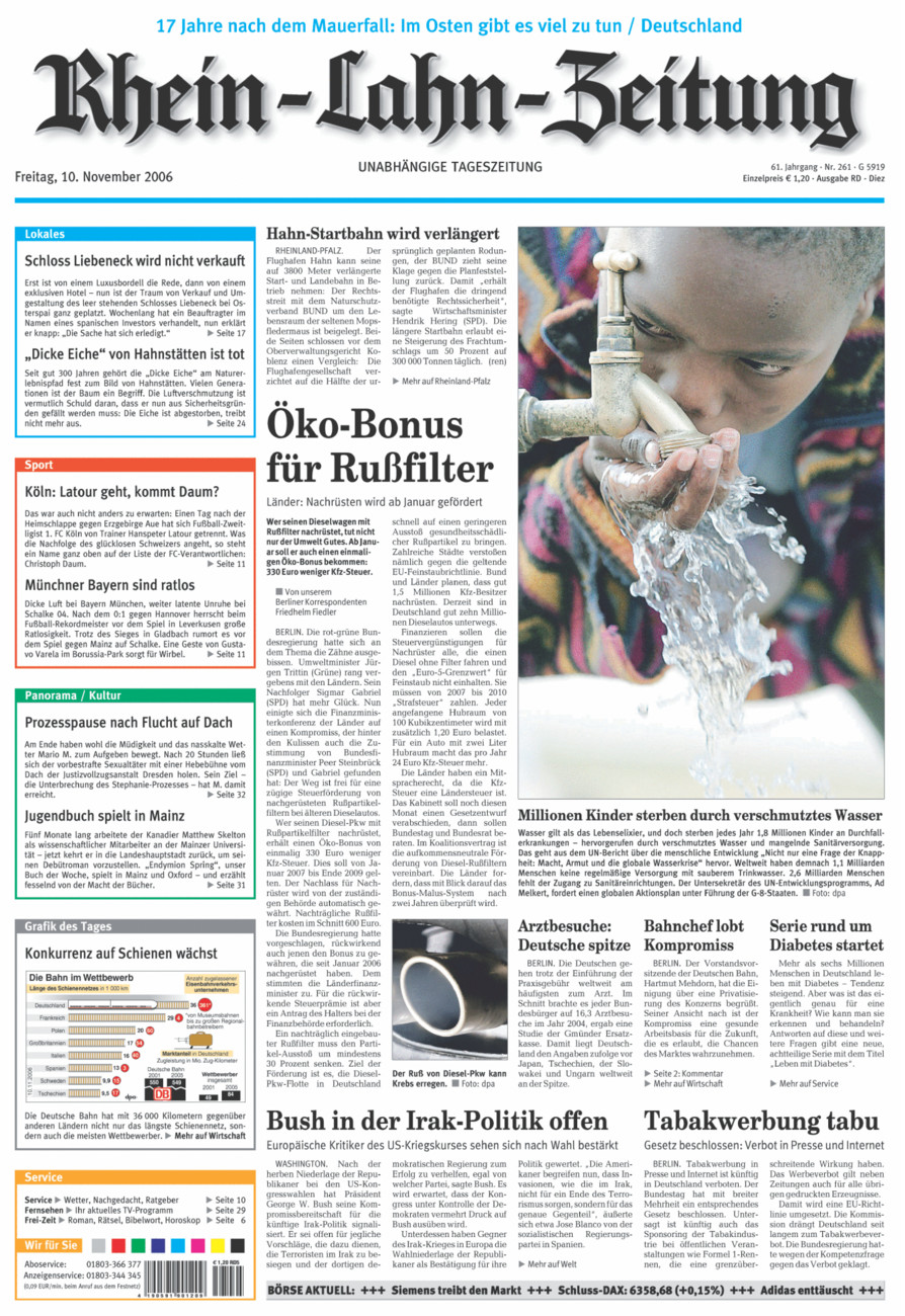 Rhein-Lahn-Zeitung Diez (Archiv) vom Freitag, 10.11.2006
