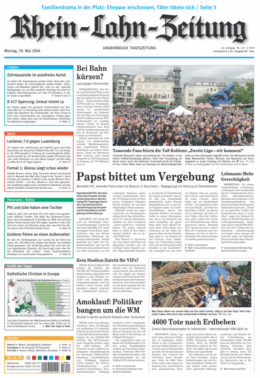 Rhein-Lahn-Zeitung Diez (Archiv) vom Montag, 29.05.2006