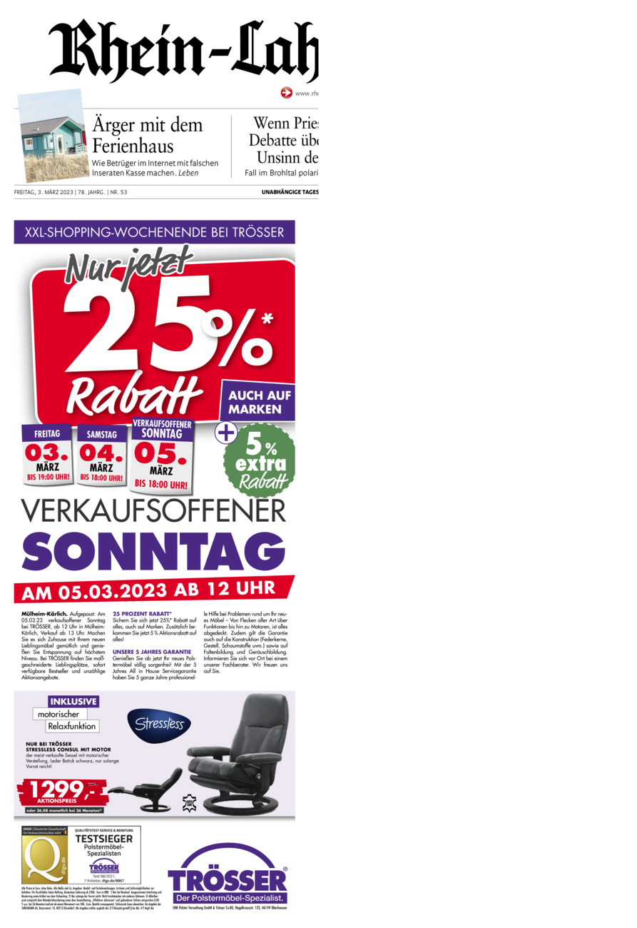 Rhein-Lahn-Zeitung Diez (Archiv) vom Freitag, 03.03.2023