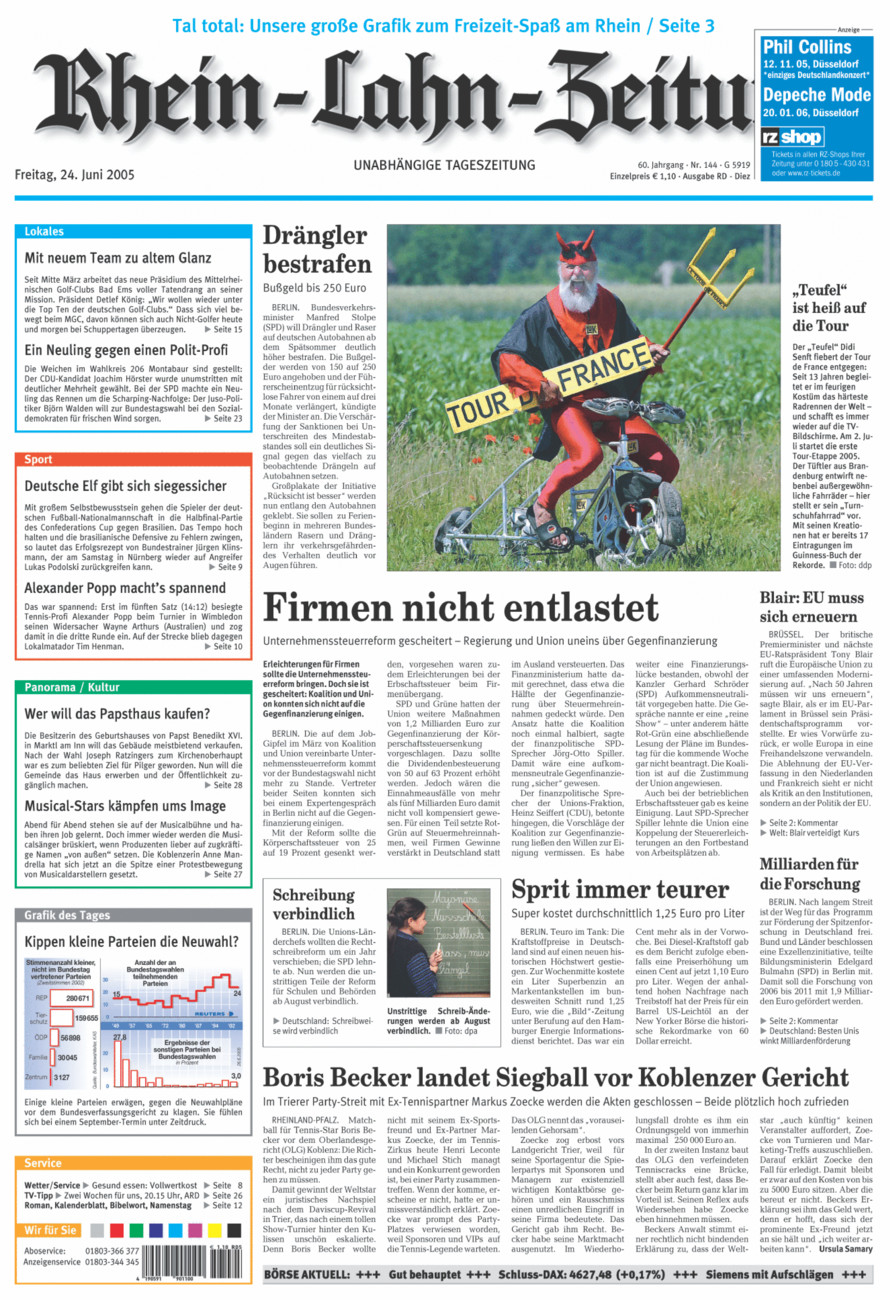 Rhein-Lahn-Zeitung Diez (Archiv) vom Freitag, 24.06.2005