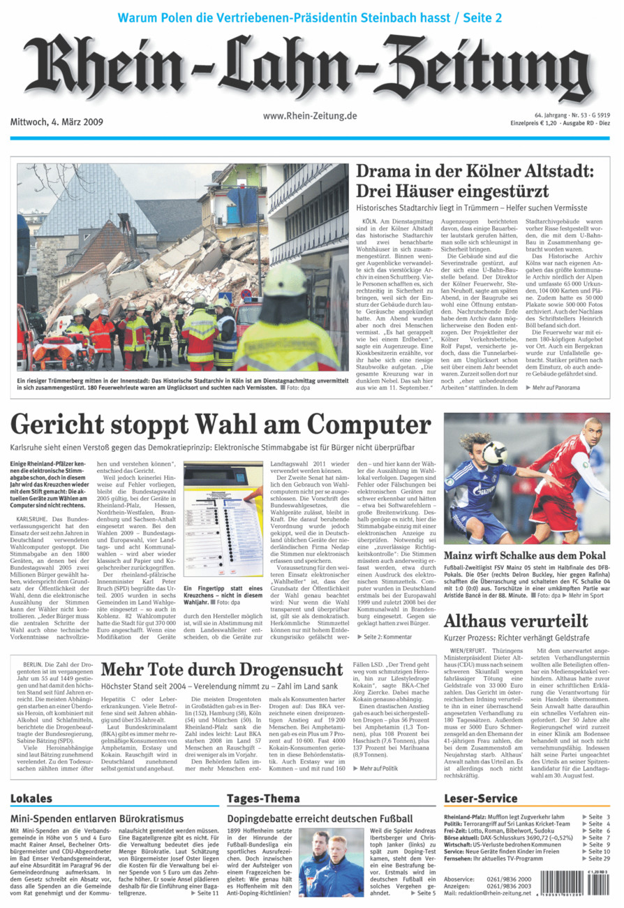 Rhein-Lahn-Zeitung Diez (Archiv) vom Mittwoch, 04.03.2009