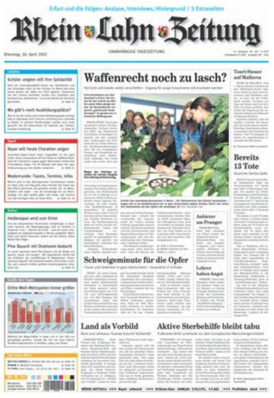 Rhein-Lahn-Zeitung Diez (Archiv) vom Dienstag, 30.04.2002