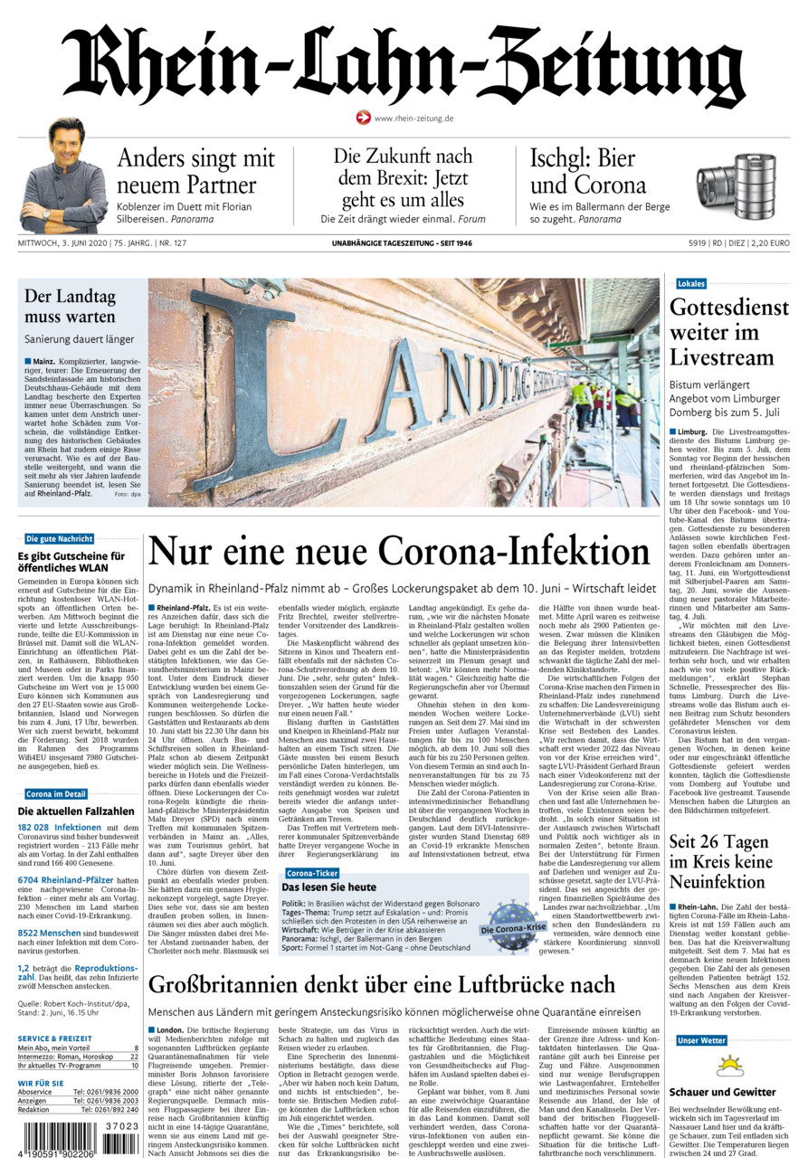 Rhein-Lahn-Zeitung Diez (Archiv) vom Mittwoch, 03.06.2020