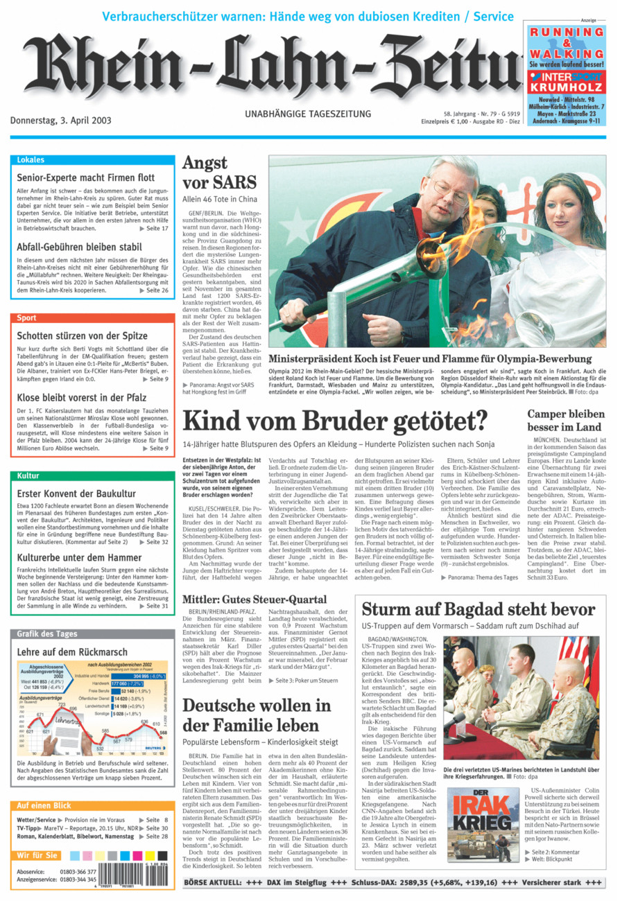 Rhein-Lahn-Zeitung Diez (Archiv) vom Donnerstag, 03.04.2003
