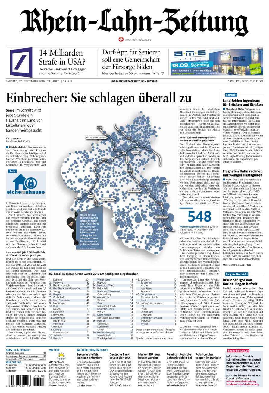 Rhein-Lahn-Zeitung Diez (Archiv) vom Samstag, 17.09.2016