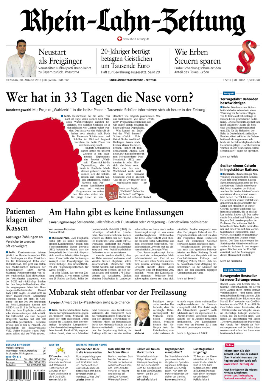 Rhein-Lahn-Zeitung Diez (Archiv) vom Dienstag, 20.08.2013