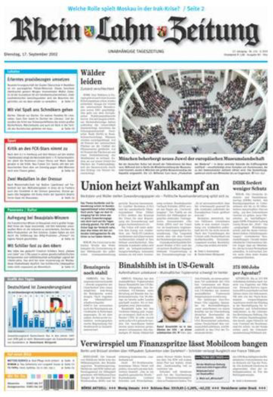 Rhein-Lahn-Zeitung Diez (Archiv) vom Dienstag, 17.09.2002