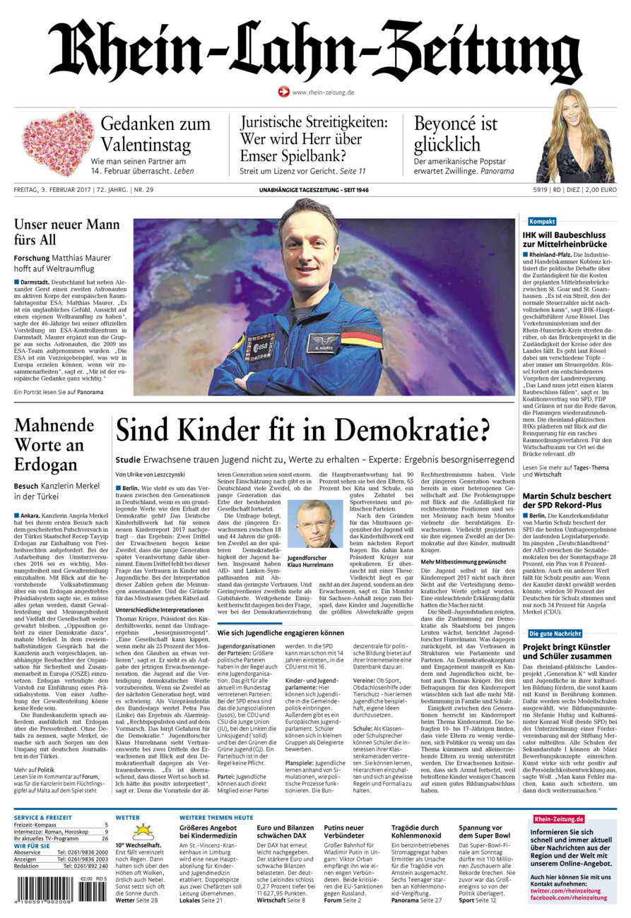 Rhein-Lahn-Zeitung Diez (Archiv) vom Freitag, 03.02.2017