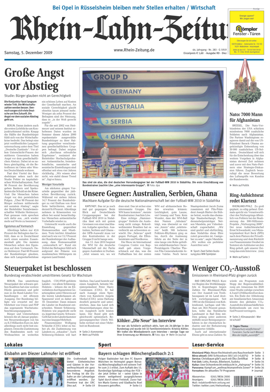 Rhein-Lahn-Zeitung Diez (Archiv) vom Samstag, 05.12.2009