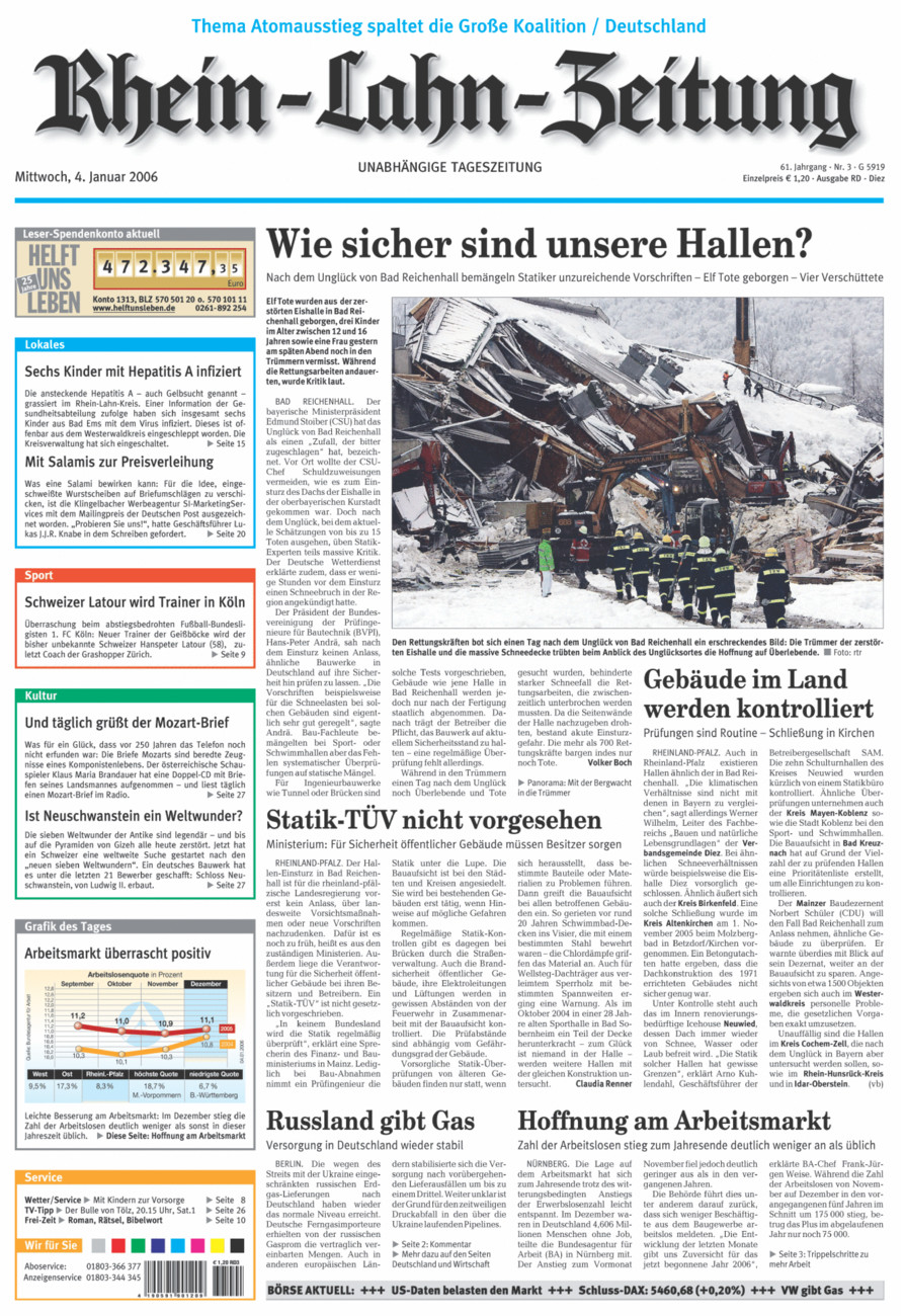 Rhein-Lahn-Zeitung Diez (Archiv) vom Mittwoch, 04.01.2006