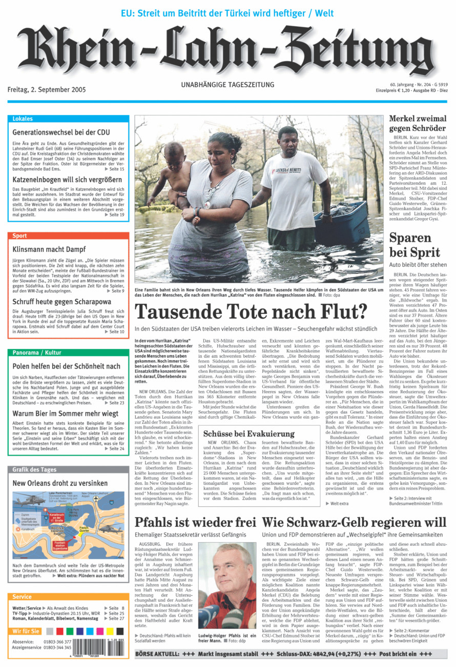 Rhein-Lahn-Zeitung Diez (Archiv) vom Freitag, 02.09.2005