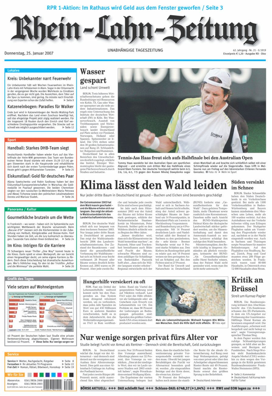 Rhein-Lahn-Zeitung Diez (Archiv) vom Donnerstag, 25.01.2007