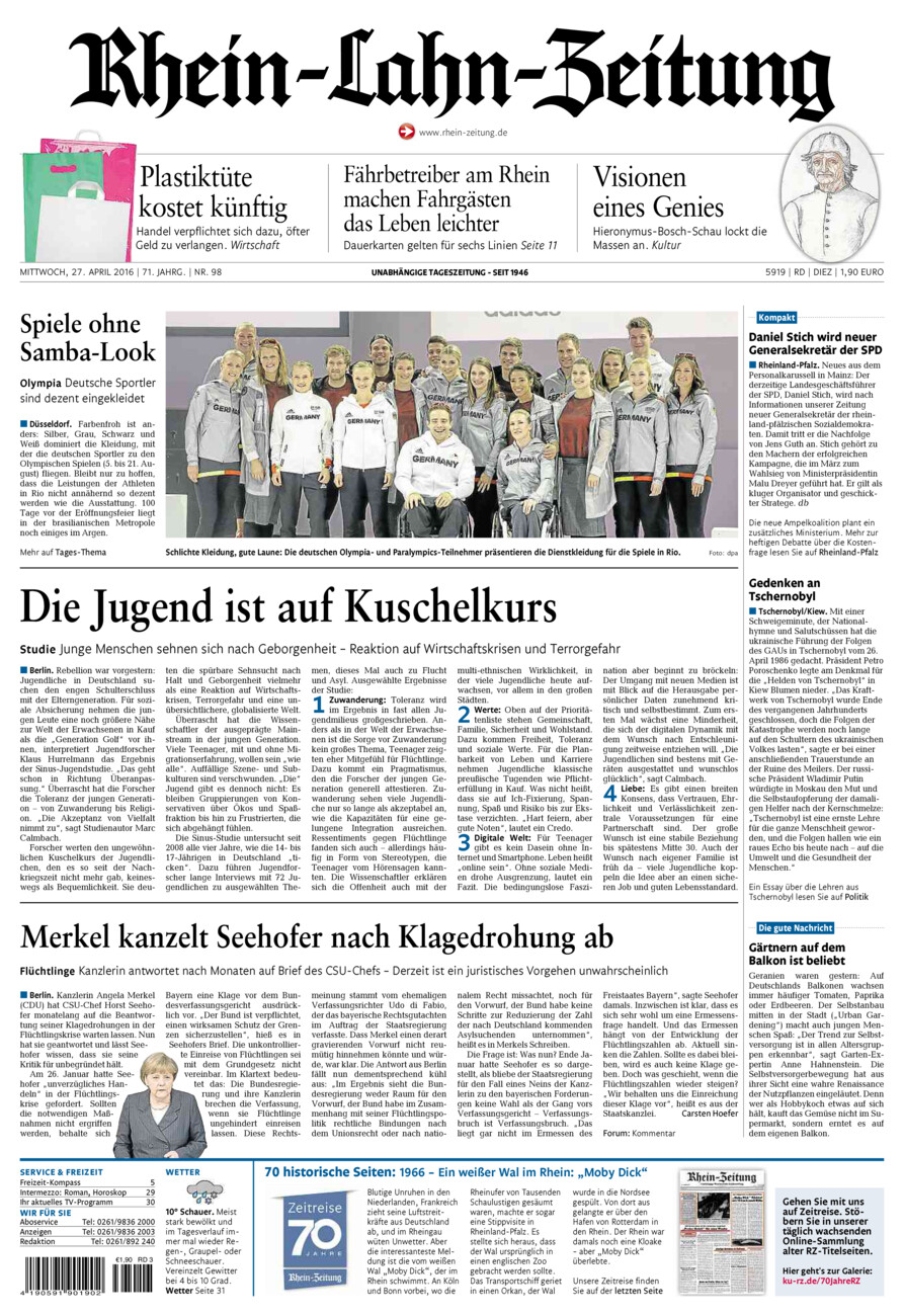 Rhein-Lahn-Zeitung Diez (Archiv) vom Mittwoch, 27.04.2016