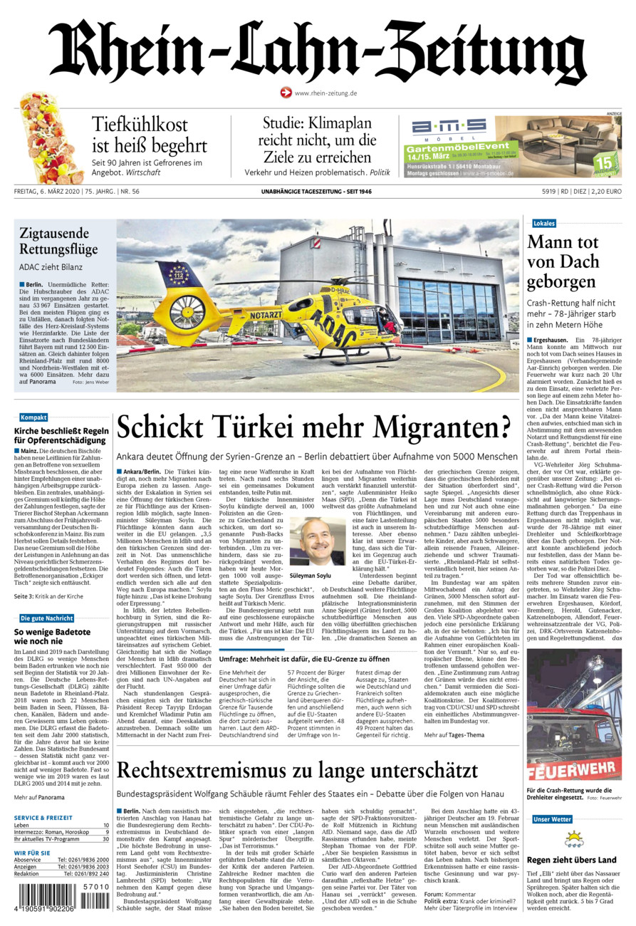 Rhein-Lahn-Zeitung Diez (Archiv) vom Freitag, 06.03.2020