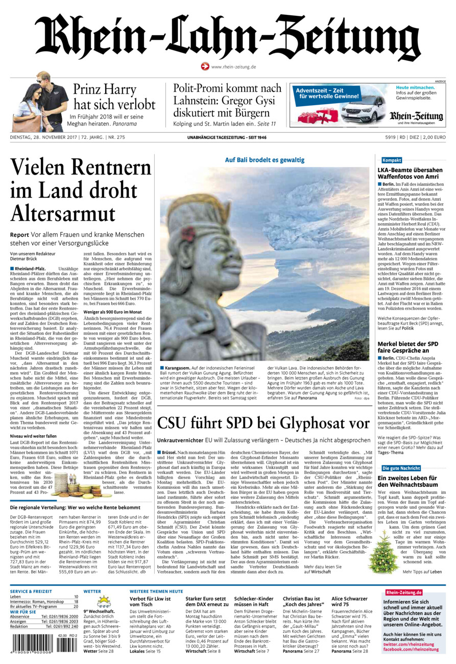 Rhein-Lahn-Zeitung Diez (Archiv) vom Dienstag, 28.11.2017