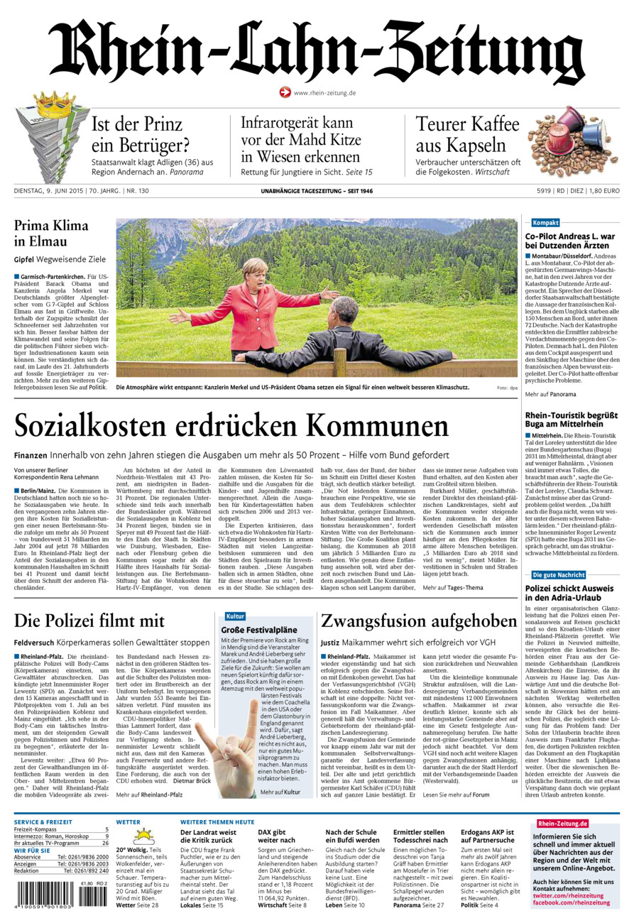 Rhein-Lahn-Zeitung Diez (Archiv) vom Dienstag, 09.06.2015