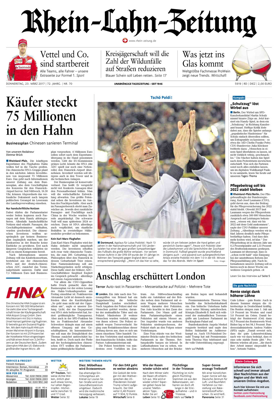 Rhein-Lahn-Zeitung Diez (Archiv) vom Donnerstag, 23.03.2017