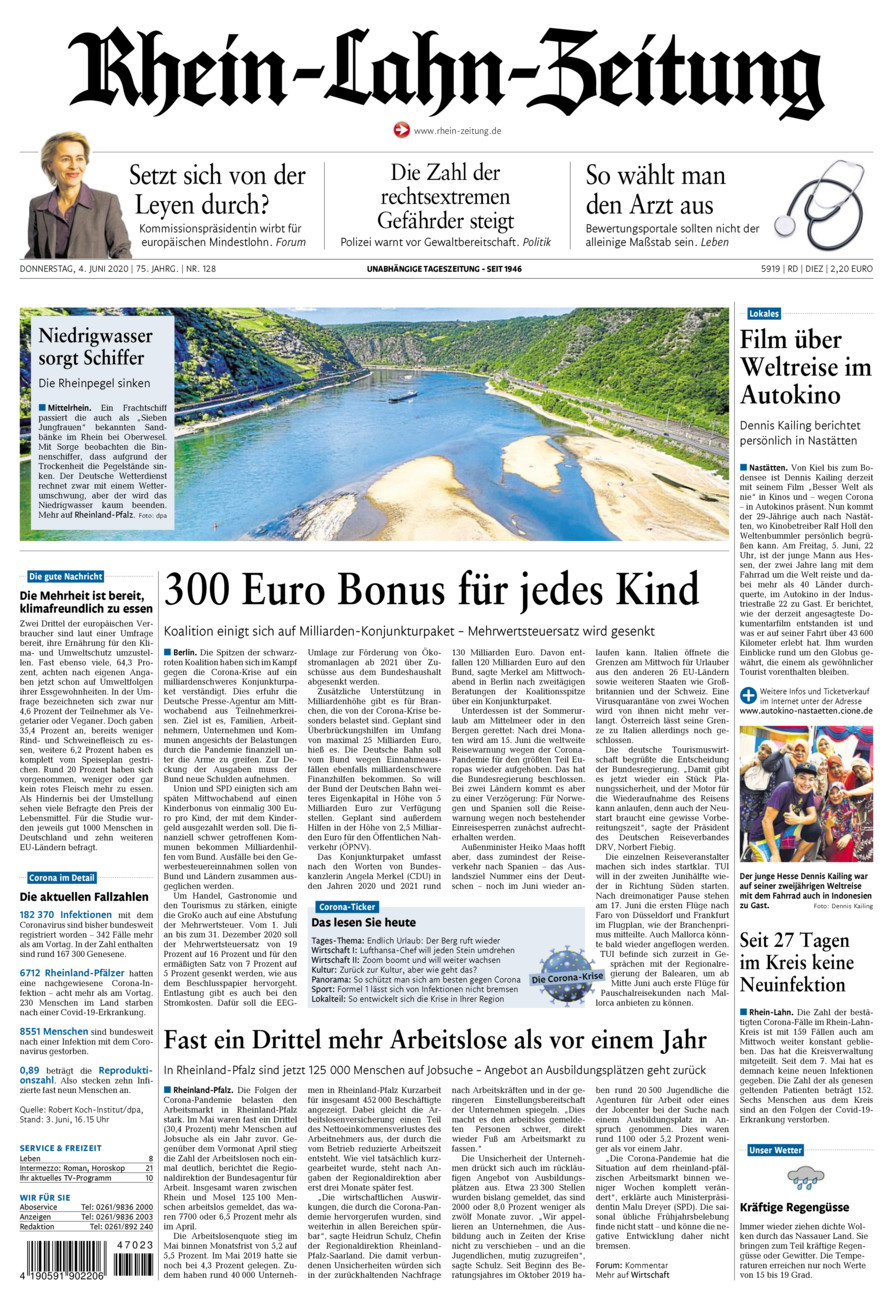 Rhein-Lahn-Zeitung Diez (Archiv) vom Donnerstag, 04.06.2020