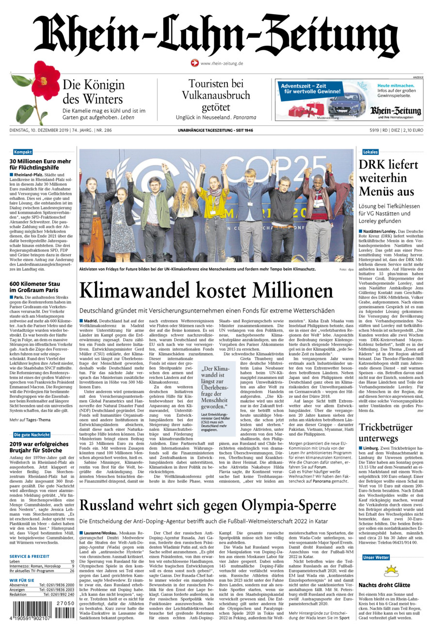 Rhein-Lahn-Zeitung Diez (Archiv) vom Dienstag, 10.12.2019