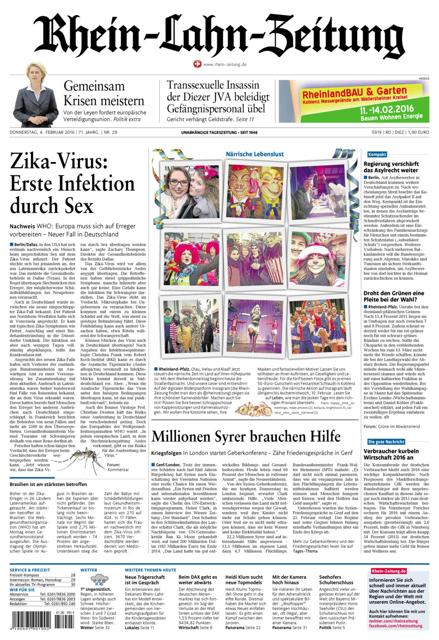 Rhein-Lahn-Zeitung Diez (Archiv) vom Donnerstag, 04.02.2016