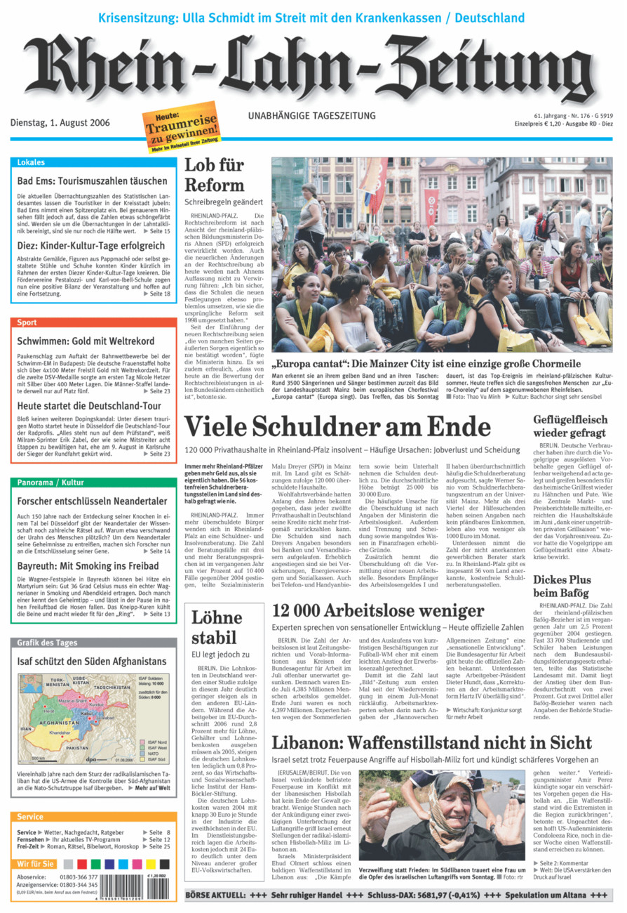 Rhein-Lahn-Zeitung Diez (Archiv) vom Dienstag, 01.08.2006