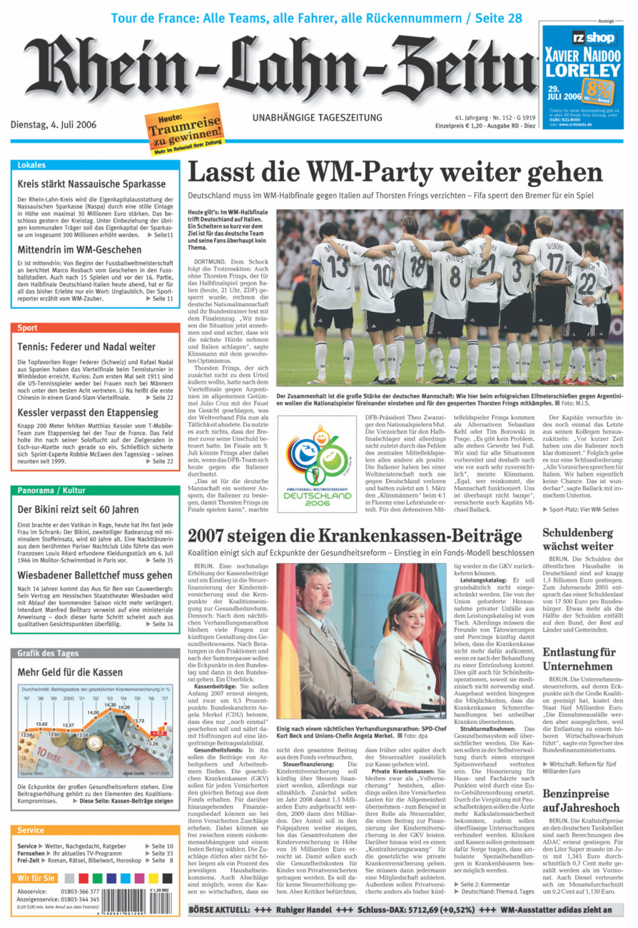 Rhein-Lahn-Zeitung Diez (Archiv) vom Dienstag, 04.07.2006