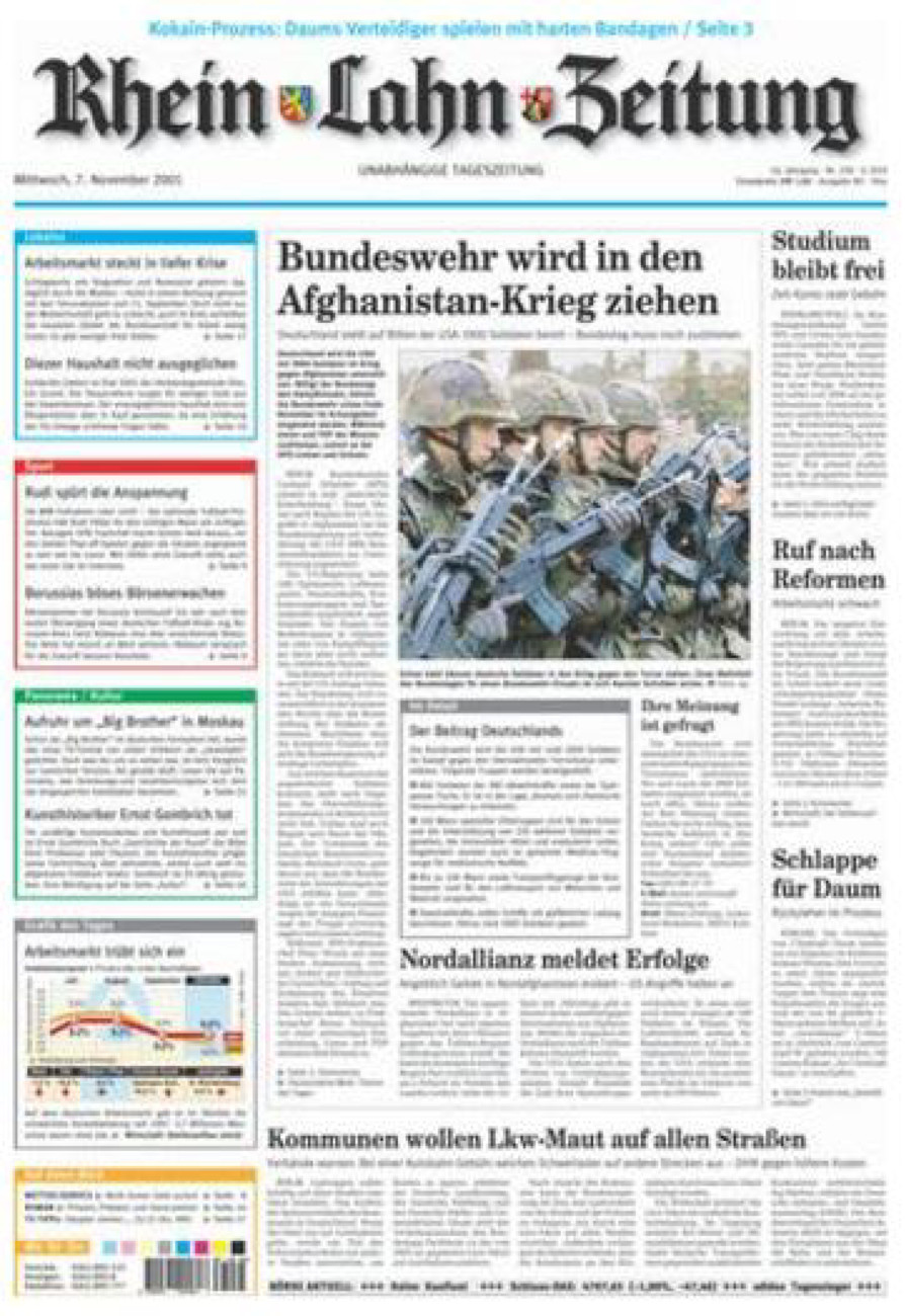 Rhein-Lahn-Zeitung Diez (Archiv) vom Mittwoch, 07.11.2001