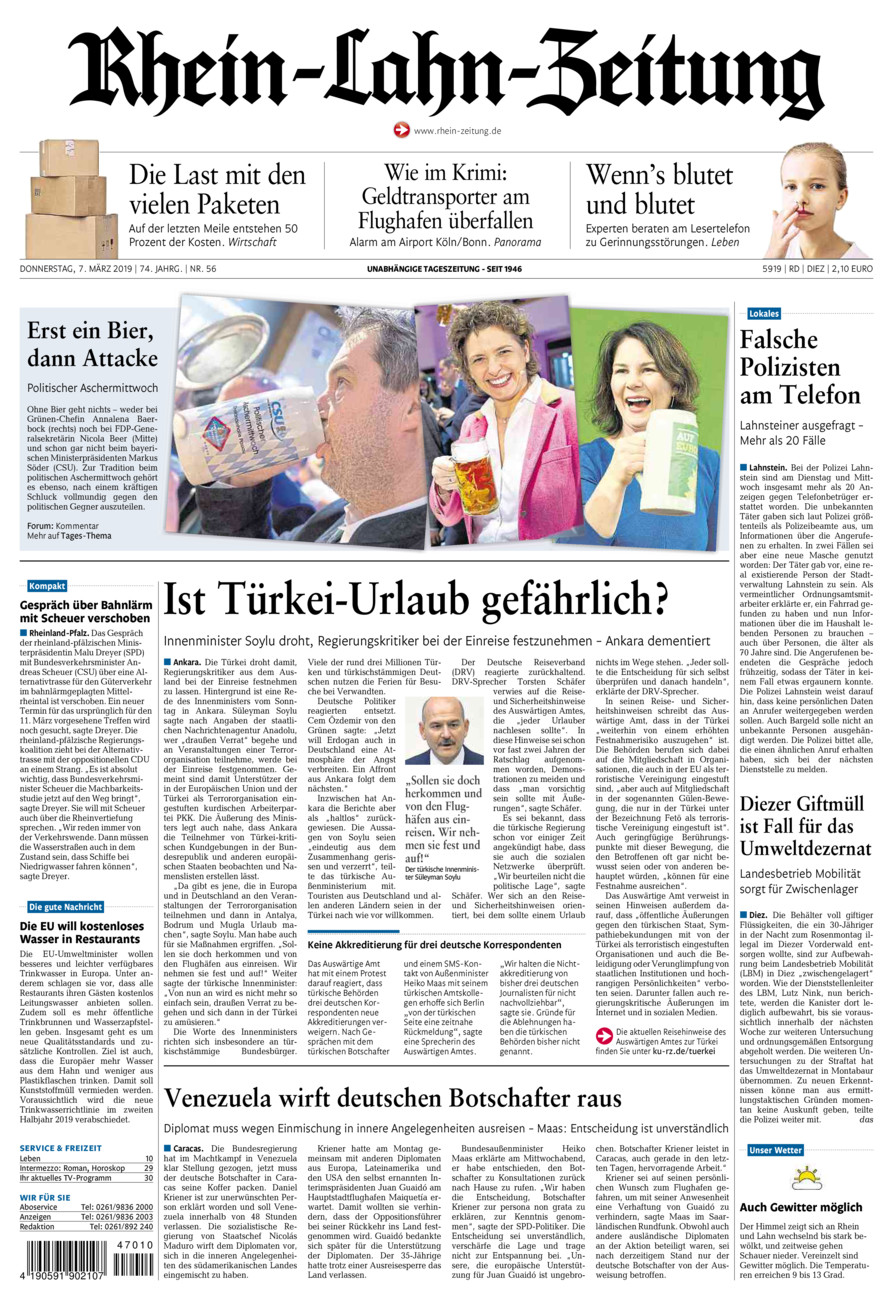 Rhein-Lahn-Zeitung Diez (Archiv) vom Donnerstag, 07.03.2019