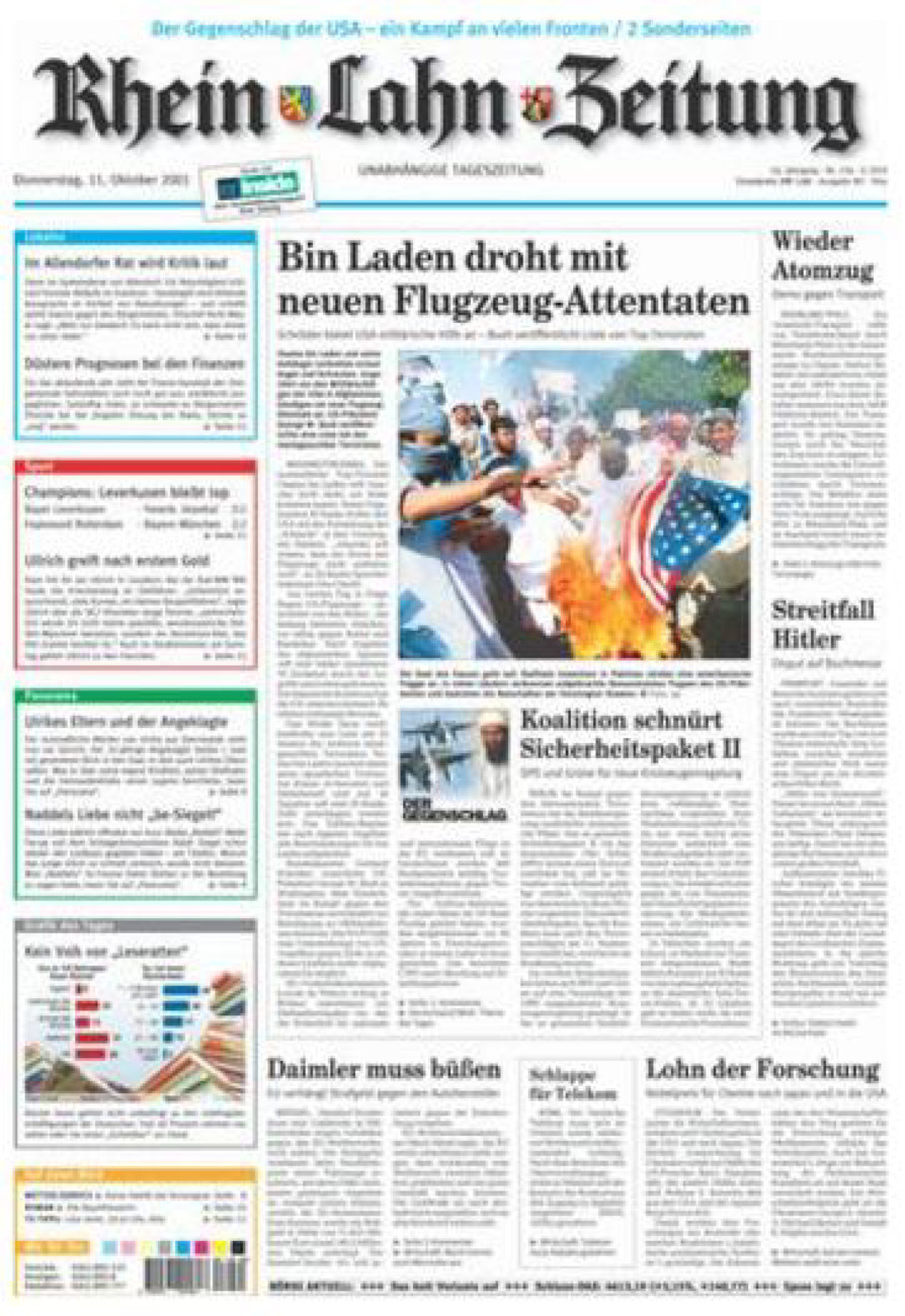 Rhein-Lahn-Zeitung Diez (Archiv) vom Donnerstag, 11.10.2001
