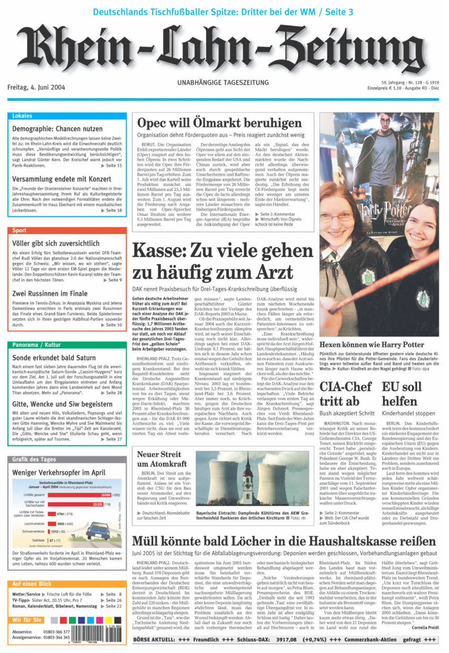 Rhein-Lahn-Zeitung Diez (Archiv) vom Freitag, 04.06.2004