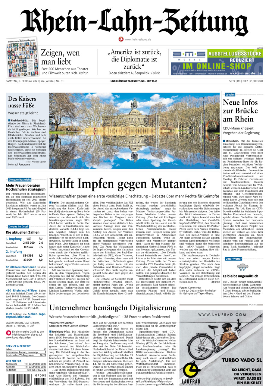 Rhein-Lahn-Zeitung Diez (Archiv) vom Samstag, 06.02.2021