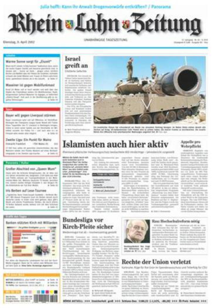 Rhein-Lahn-Zeitung Diez (Archiv) vom Dienstag, 09.04.2002