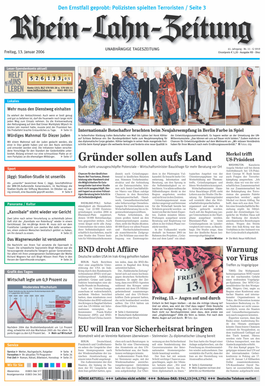 Rhein-Lahn-Zeitung Diez (Archiv) vom Freitag, 13.01.2006