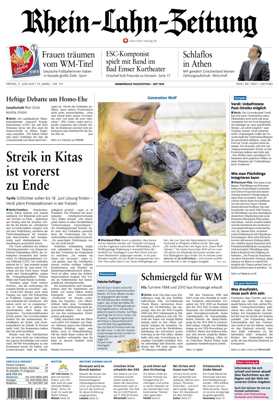 Rhein-Lahn-Zeitung Diez (Archiv) vom Freitag, 05.06.2015