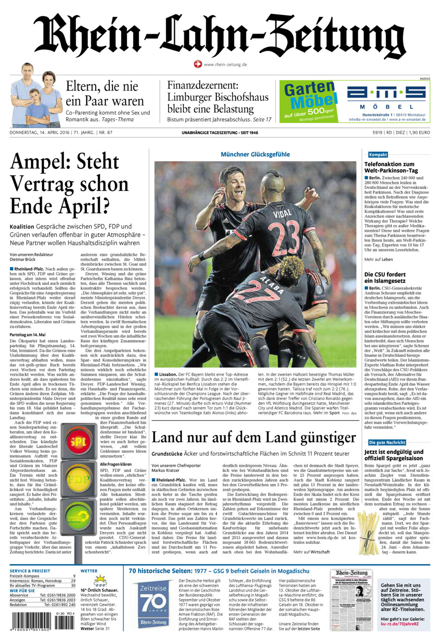 Rhein-Lahn-Zeitung Diez (Archiv) vom Donnerstag, 14.04.2016