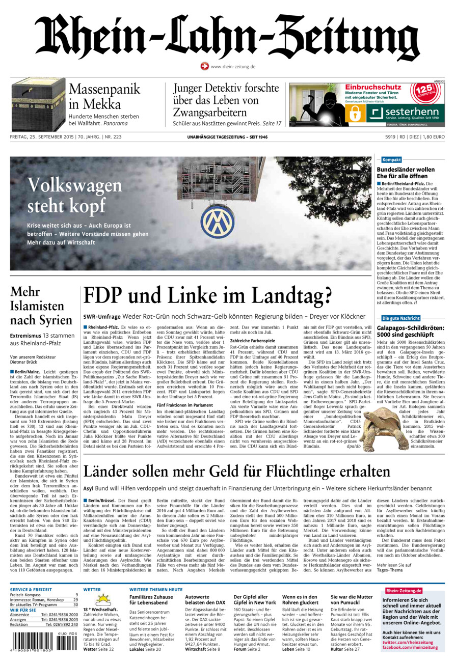 Rhein-Lahn-Zeitung Diez (Archiv) vom Freitag, 25.09.2015
