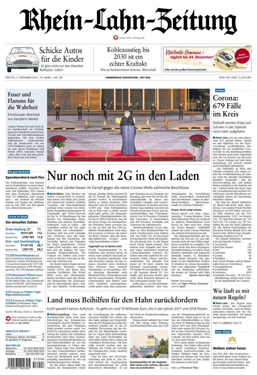 Rhein-Lahn-Zeitung Diez (Archiv) vom Freitag, 03.12.2021