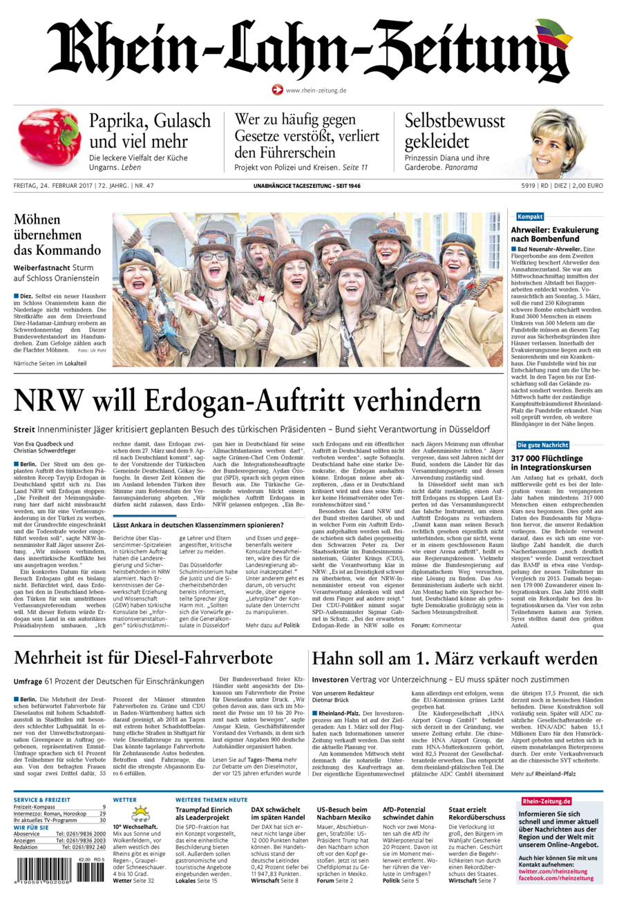 Rhein-Lahn-Zeitung Diez (Archiv) vom Freitag, 24.02.2017