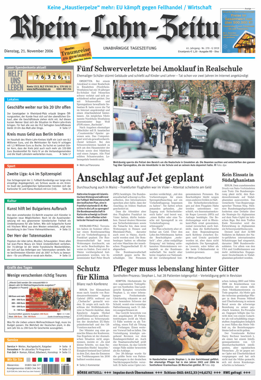 Rhein-Lahn-Zeitung Diez (Archiv) vom Dienstag, 21.11.2006