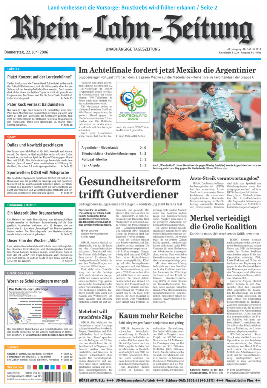 Rhein-Lahn-Zeitung Diez (Archiv) vom Donnerstag, 22.06.2006
