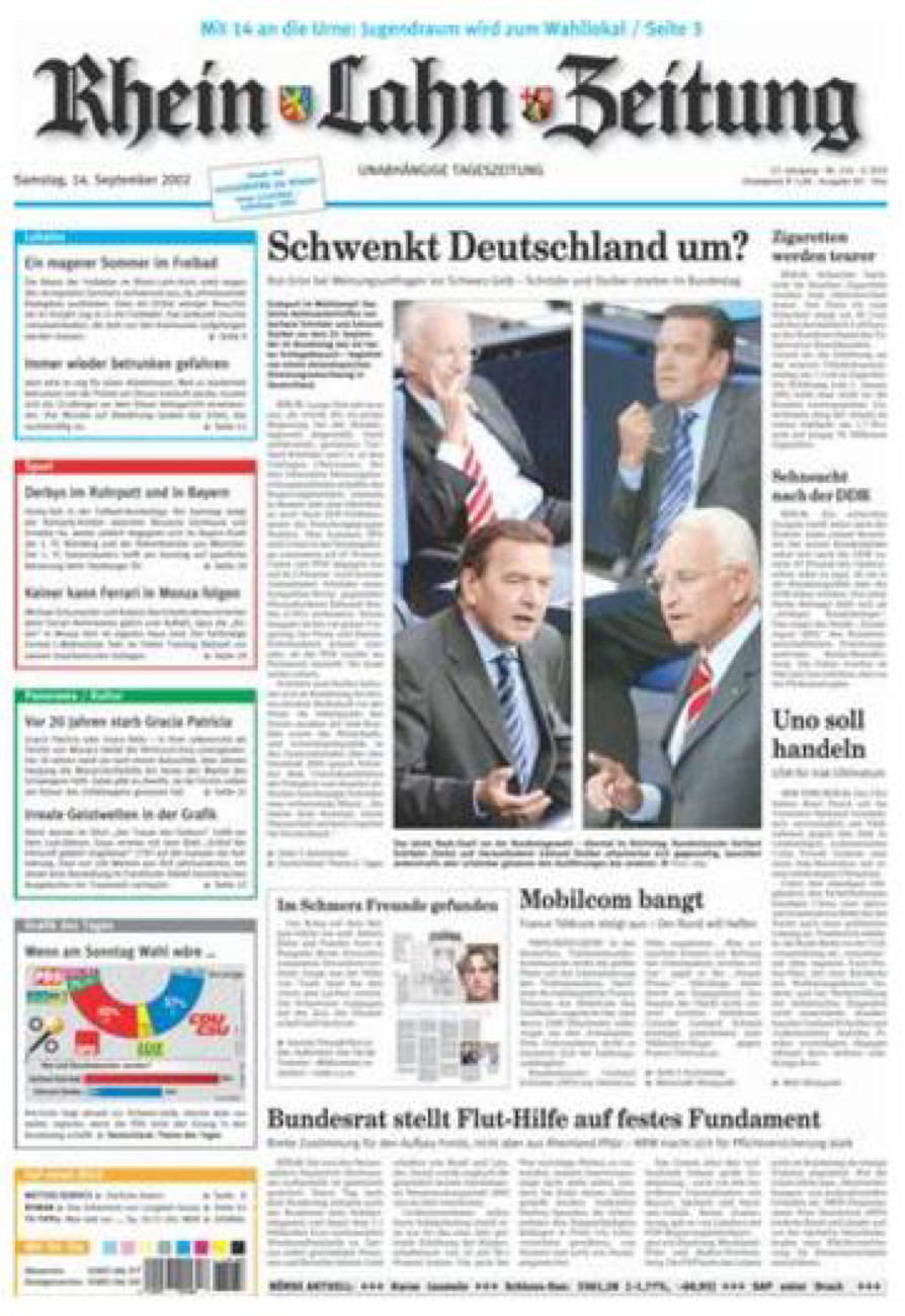Rhein-Lahn-Zeitung Diez (Archiv) vom Samstag, 14.09.2002