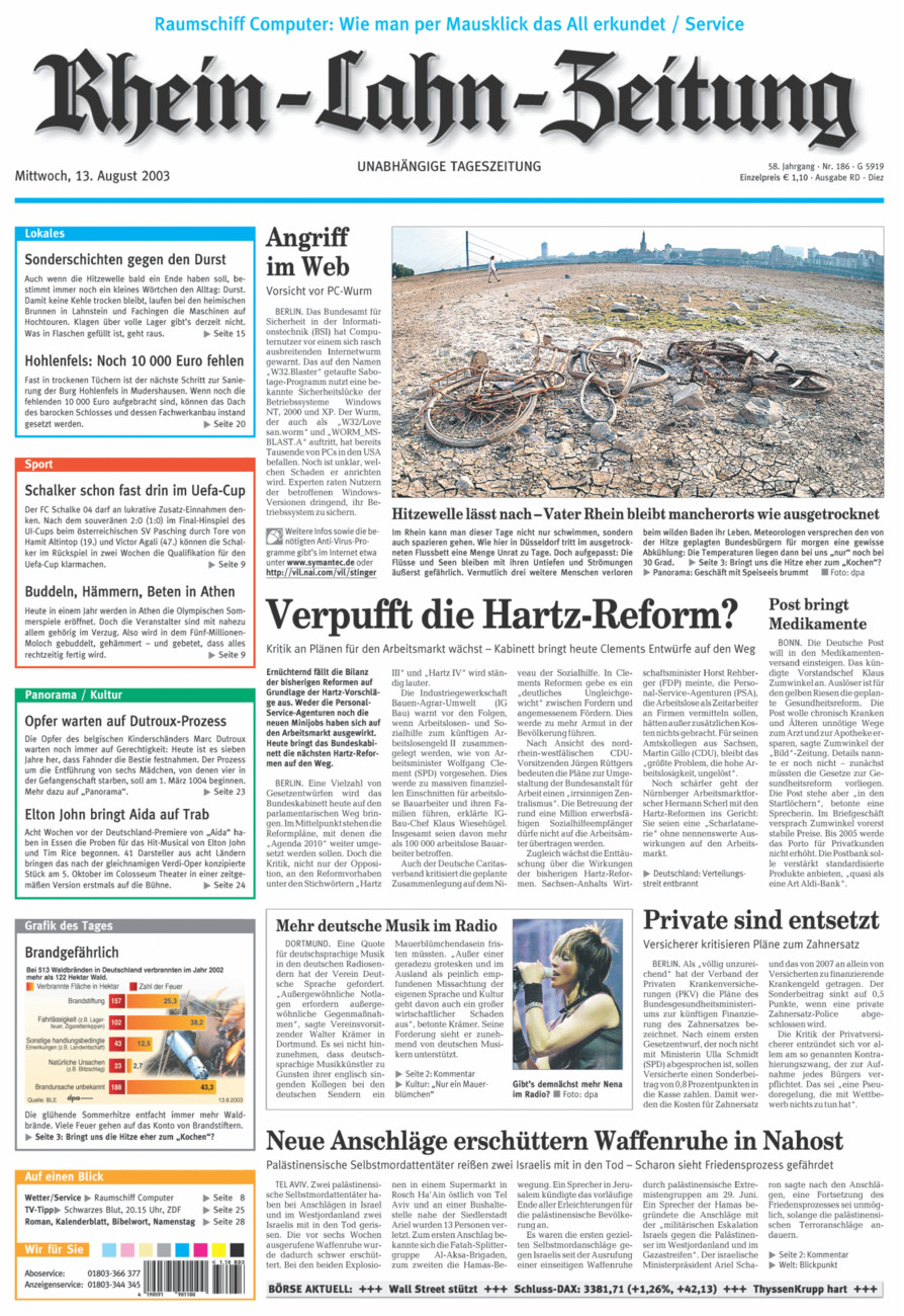 Rhein-Lahn-Zeitung Diez (Archiv) vom Mittwoch, 13.08.2003