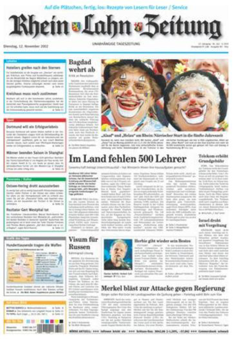 Rhein-Lahn-Zeitung Diez (Archiv) vom Dienstag, 12.11.2002