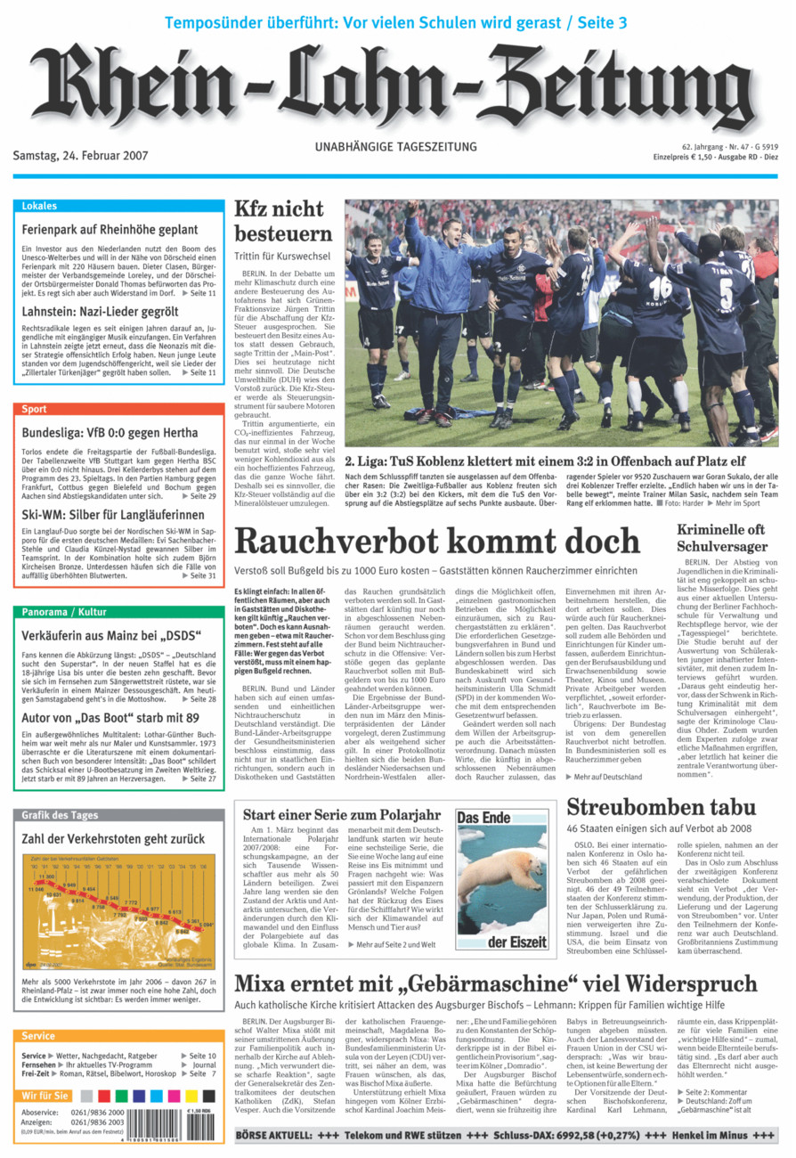 Rhein-Lahn-Zeitung Diez (Archiv) vom Samstag, 24.02.2007