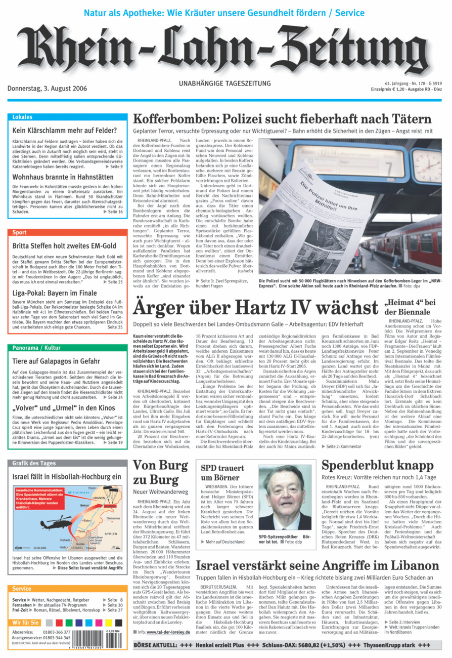 Rhein-Lahn-Zeitung Diez (Archiv) vom Donnerstag, 03.08.2006