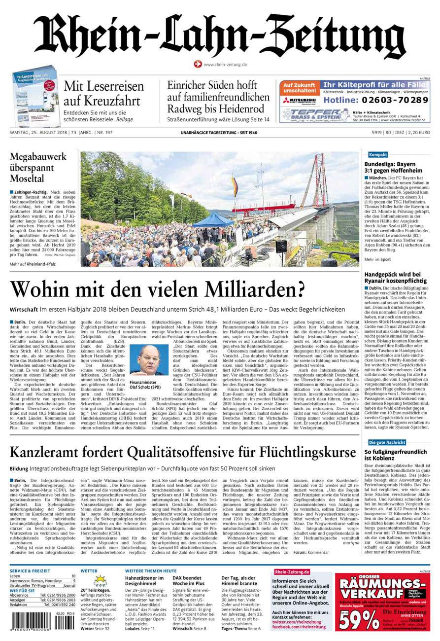 Rhein-Lahn-Zeitung Diez (Archiv) vom Samstag, 25.08.2018