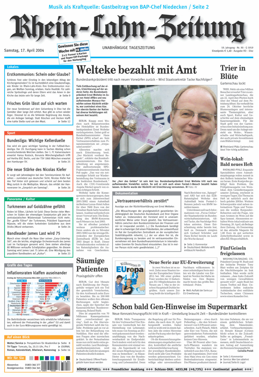 Rhein-Lahn-Zeitung Diez (Archiv) vom Samstag, 17.04.2004